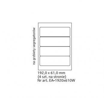 Etykieta samoprzylepna 192*61 segregator szeroki