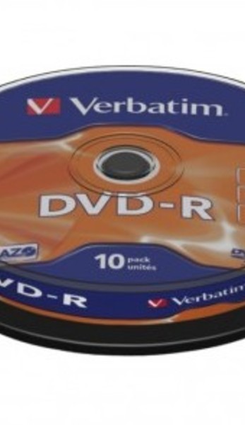 Verbatim DVD-R 16x 4,7GB 10p cake box DataLife+AZO+,scratch res, bez nadr, mat