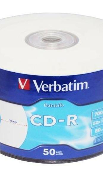 Verbatim CD-R 52x 700MB 50p wrape  DataLife+, Extra Protection, Printable