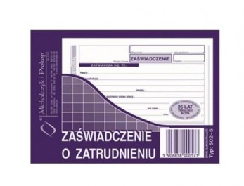 Druk zaświadczenie o zatrudnieniu M&P