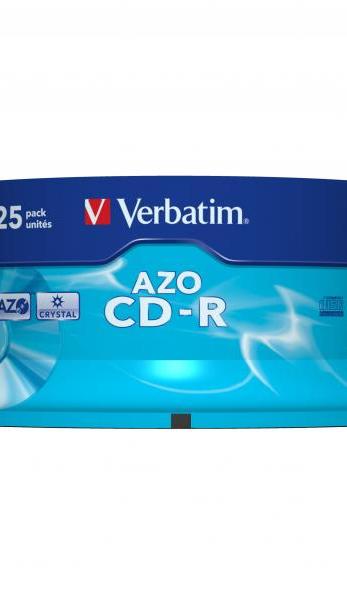 Verbatim CD-R 52x 700MB 25p cake box DataLife+,Super AZO Crystal, bez nadruku