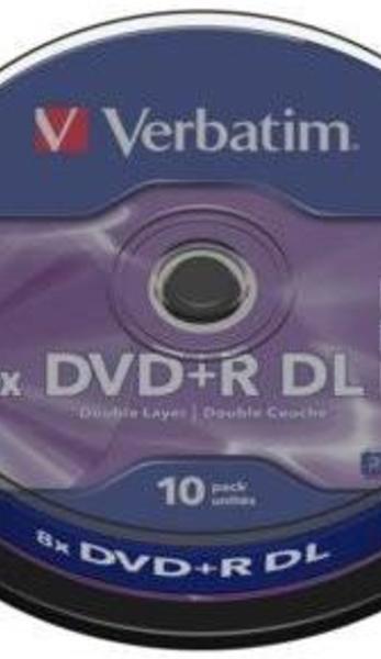 Verbatim DVD+R 8x 8,5GB DL 10p cake box  DataLife+, double layer,mat, bez nadruku