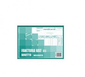 Druk faktura VAT A5 brutto