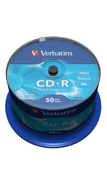 Verbatim CD-R 52x 700MB 50p cake box DataLife,Extra Protection,bez nadruku