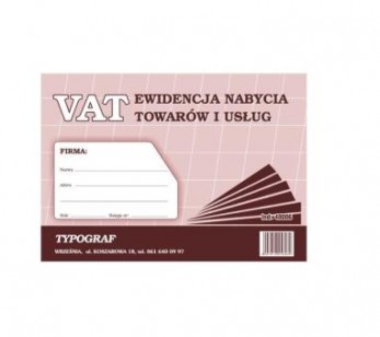 Druk ewidencja zakupu VAT A4