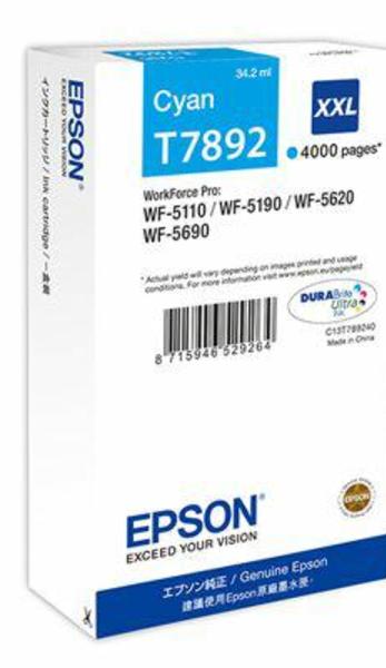 Epson Tusz WF5110 T7892XXL Cyan 34,2ml