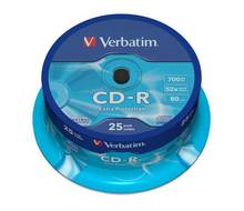 Verbatim CD-R 52x 700MB 25p cake box DataLife,Extra Protection, bez nadruku