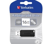 Verbatim USB pendrive, USB 2.0, 16GBUSB A, z wysuwanym złączem czarny GO PIN