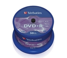 Verbatim DVD+R 16x 4,7GB 50p cake box DataLife+AZO+,scratch res, bez nadr, 