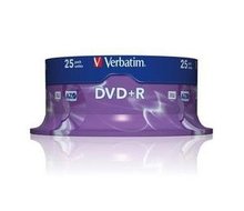 Verbatim DVD+R 16x 4,7GB 25p cake box DataLife+,Adv.AZO+,scratch res.bez nadru