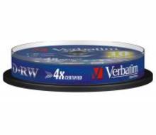 Verbatim DVD+RW 4x 4,7GB 10 p cake box DataLife+, scratch resist, bez nadruku